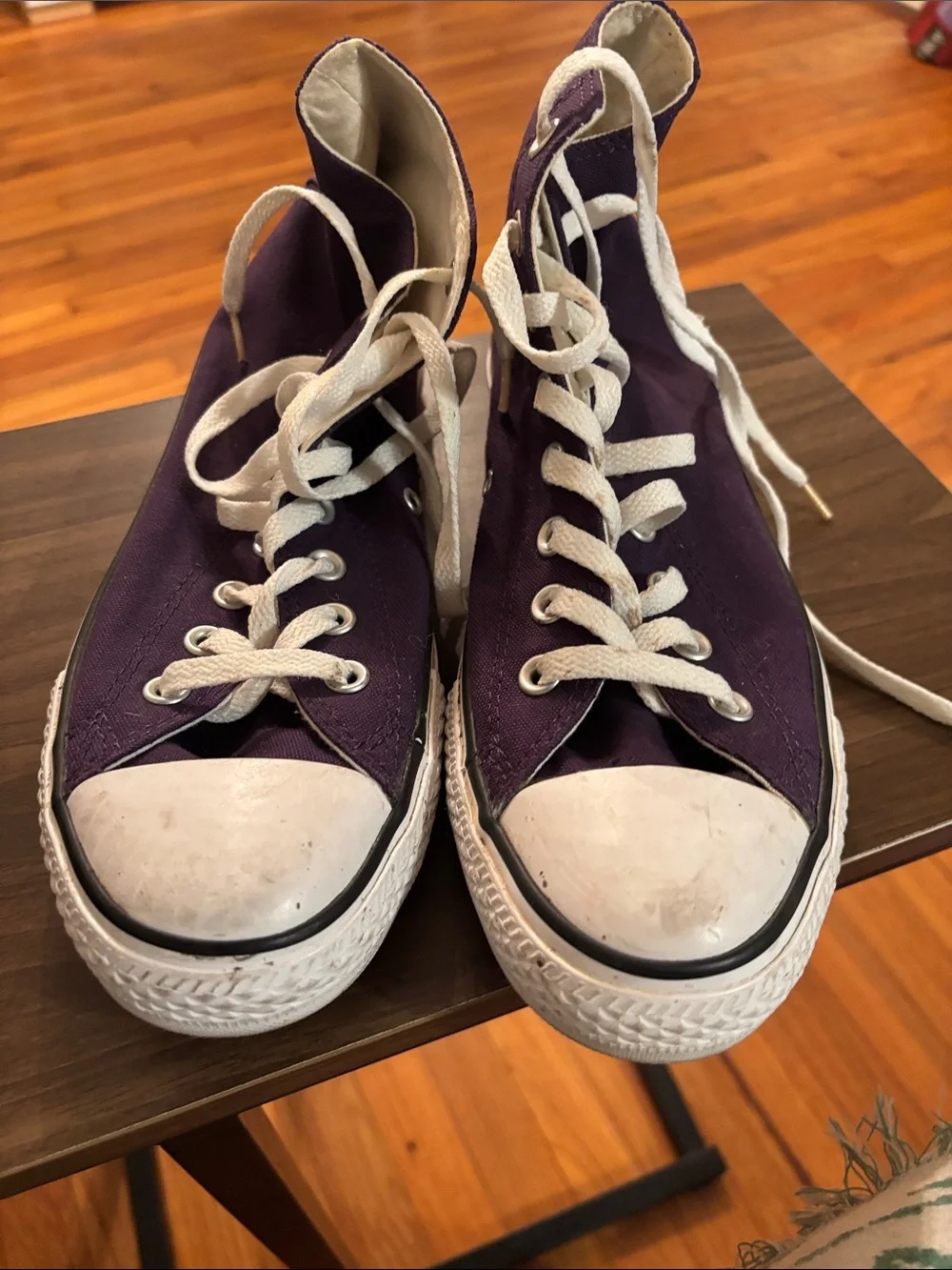 Converse High Top Sneakers in Purple and White - Picture 3 of 4